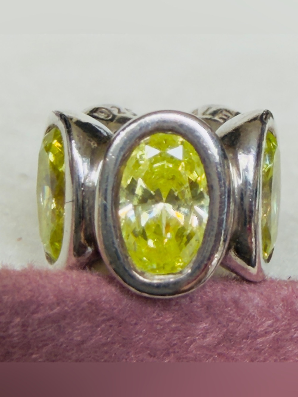 Pandora Sterling Silver 925 Oval Light Green Charm